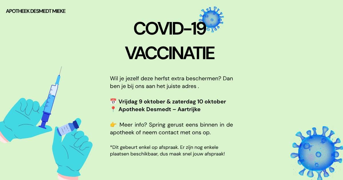 Vaccinatie Apotheek Desmedt Mieke Aartrijke